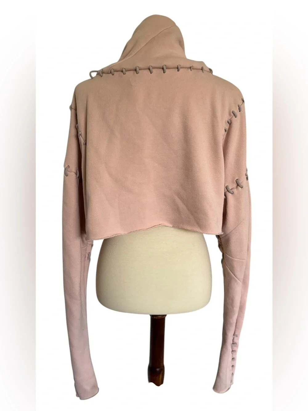 Alo Yoga Splice Rosewater Pink Cropped Sweatshirt Size Large **FAIR**
